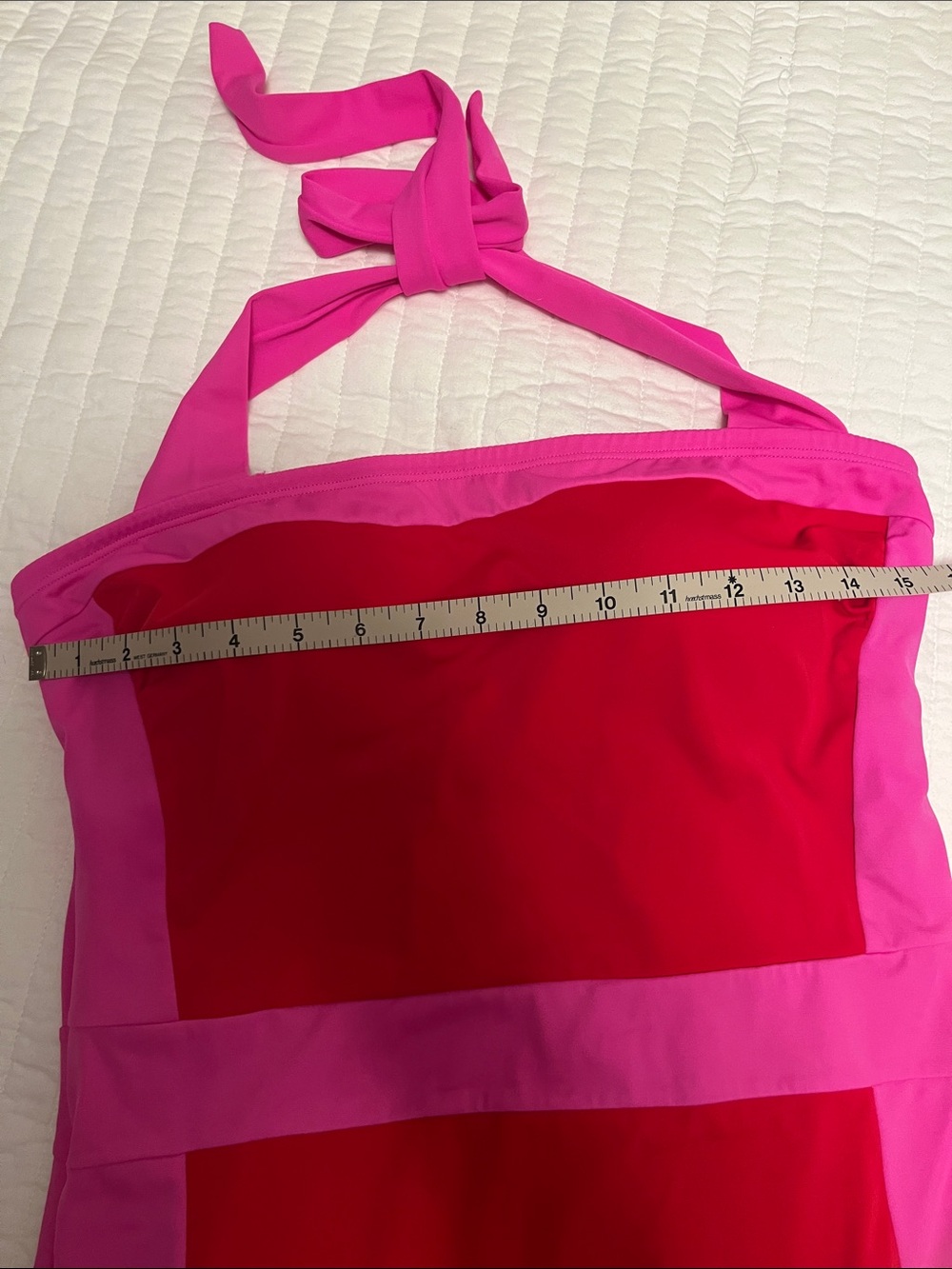 Boden Pink & Red Halter Color Block One-Piece Swimsuit - Long Torso - Picture 7 of 8